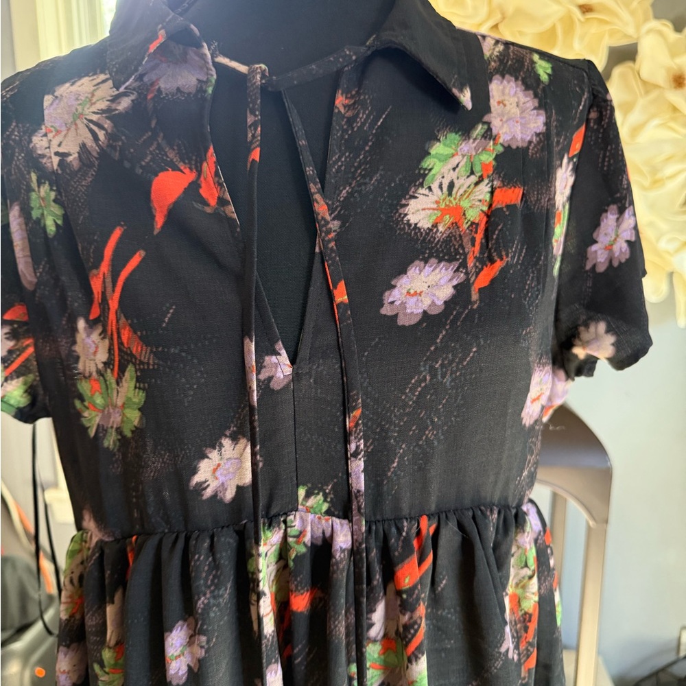 Floral Black Dress